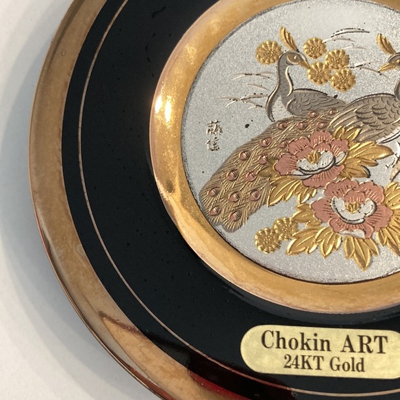 24 Karat gold edged The art of Chokin Collectible plate. - Picture 3 of 7